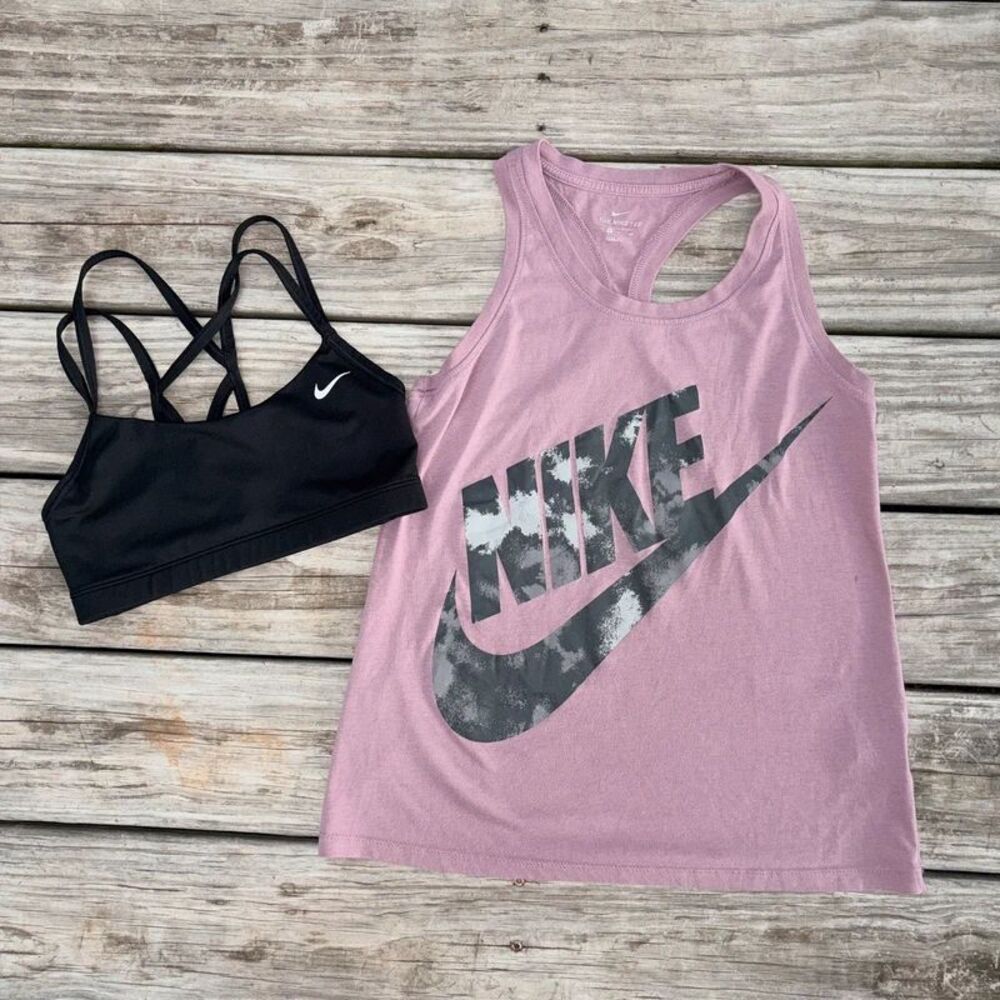 Nike Women’s Graphic Tank + Strappy Sports Bra size Small
